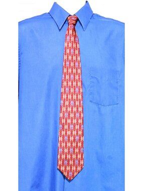 Gucci Men's Red & Blue Print Geometric 100% Silk Tie Made in Italy 247